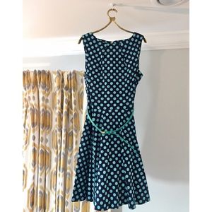 Luck Be a Lady Dress in Blue Dots